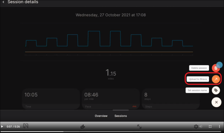 Strava treadmill run sidekick app