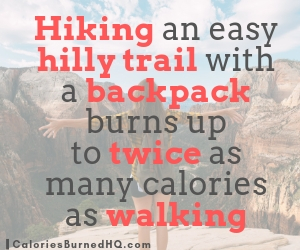 Calories burned hiking vs walking