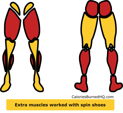 extra muscles worked wearing spin shoes