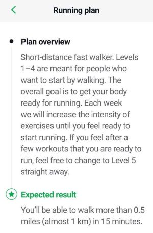 joggo running plan level 1