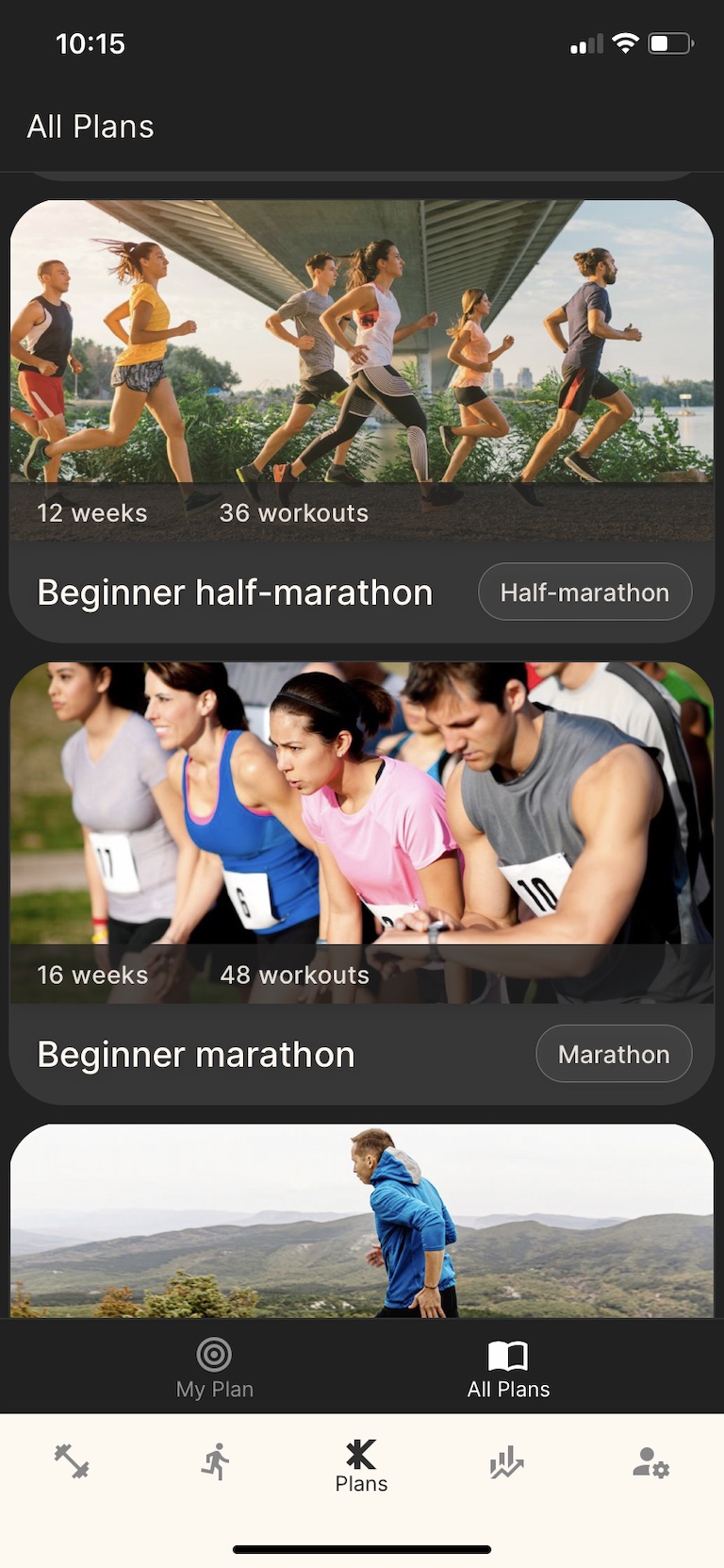 noble pro kinni app beginner marathon